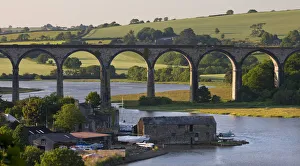 Railway Viaduct spanning the River Tiddy near the Cornish village of St Germans, Cornwall Railway Viaduct spanning the River Tiddy near the Cornish village of St Germans, Cornwall