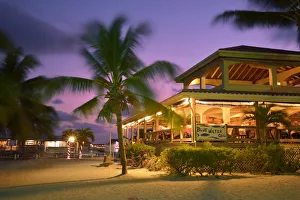 Restaurant at night in San Pedro, Ambergris Caye, Caribbean, Central America Restaurant at night in San Pedro, Ambergris Caye, Caribbean, Central America