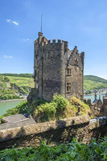 Rheinsteincastle with river Rhein near Bingen, Rhine valley, Rhineland-Palatinate Rheinsteincastle with river Rhein near Bingen, Rhine valley, Rhineland-Palatinate