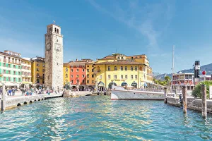 Riva del Garda, Lake Garda, Trento province, Trentino Alto Adige, Italy. The harbor Riva del Garda, Lake Garda, Trento province, Trentino Alto Adige, Italy. The harbor