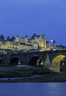 Prints of River Aude, Carcassonne, Languedoc, France Aude Prints: River Aude Print, Carcassonne Landscape