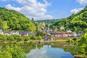 River Lahn with Balduinstein, Lahn valley, Rheinland-Palatinate, Germany River Lahn with Balduinstein, Lahn valley, Rheinland-Palatinate, Germany