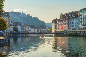 River Reuss at Lucerne, canton Lucerne, Switzerland River Reuss at Lucerne, canton Lucerne, Switzerland