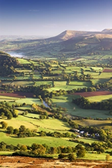 The River Usk and rolling countryside in the Brecon Beacons National Park, Powys, Wales, UK The River Usk and rolling countryside in the Brecon Beacons National Park, Powys, Wales, UK