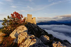 Rocca Calascio old castle in the wild Gran Sasso landscape at sunset. Abruzzo, Italy Rocca Calascio old castle in the wild Gran Sasso landscape at sunset. Abruzzo, Italy