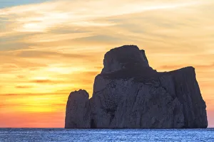 Rock of Pan di Zucchero at sunset. Beach of Masua, Iglesias, Sud Sardegna province Rock of Pan di Zucchero at sunset. Beach of Masua, Iglesias, Sud Sardegna province