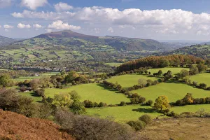Rolling countryside views towards the Sugarloaf, Brecon Beacons, Powys, Wales. Autumn Rolling countryside views towards the Sugarloaf, Brecon Beacons, Powys, Wales. Autumn