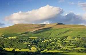 Rolling fields below Pen Cerrig-calch mountain, Brecon Beacons National Park, Powys Rolling fields below Pen Cerrig-calch mountain, Brecon Beacons National Park, Powys