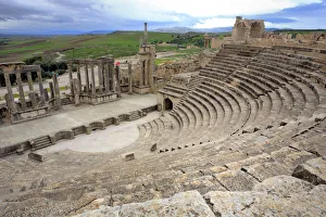 Roman theatre (168 AD), Dougga (Thugga), UNESCO World Heritage Site, Tunisia Roman theatre (168 AD), Dougga (Thugga), UNESCO World Heritage Site, Tunisia