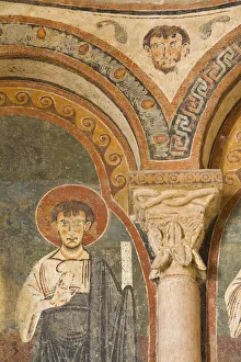 Romanesque Frescos, Cathedral St-Lizier, St-Lizier, Ariege, Midi Pyrenees, France Romanesque Frescos, Cathedral St-Lizier, St-Lizier, Ariege, Midi Pyrenees, France