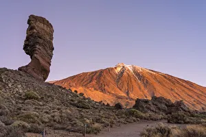 Roque Cinchado with mount Teide in background. Teide national park, Tenerife Roque Cinchado with mount Teide in background. Teide national park, Tenerife