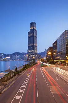 Rosewood Hotel and K11 Atelier on Salisbury Road at dusk, Tsim Sha Tsui, Kowloon Rosewood Hotel and K11 Atelier on Salisbury Road at dusk, Tsim Sha Tsui, Kowloon