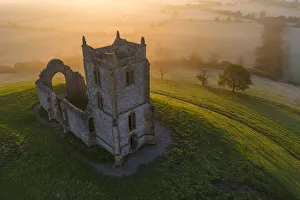 The ruined church of St Michael on the summit of Burrow Mump, Burrowbridge, Somerset The ruined church of St Michael on the summit of Burrow Mump, Burrowbridge, Somerset