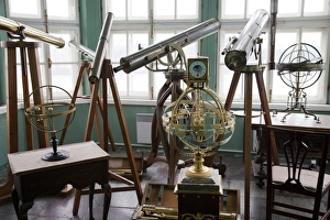 Russia, St Petersburg. Instruments of astronomy, in the observatory of the Kunstkamera Russia, St Petersburg. Instruments of astronomy, in the observatory of the Kunstkamera