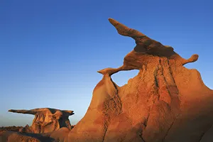 Sandstone erosion landscape in Bisti Badlands - USA, New Mexico, San Juan Sandstone erosion landscape in Bisti Badlands - USA, New Mexico, San Juan