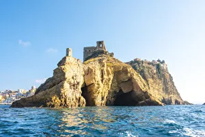 Santa Margherita Nuova cloister and cliffs in Procida island, Gulf of Naples Santa Margherita Nuova cloister and cliffs in Procida island, Gulf of Naples