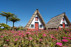Santana traditional houses, Madeira island, Portugal, Europe Santana traditional houses, Madeira island, Portugal, Europe