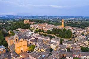 Prints of Santarcangelo di Romagna, Rimini, Emilia Romagna, Italy. Aerial View Rimini Prints: Aerial View Print of Santarcangelo di Romagna, Italy