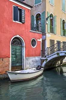 Scenic water canal with bridge, Venice, Veneto, Italy Scenic water canal with bridge, Venice, Veneto, Italy