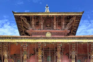 Sculpture roof strut, Changu Narayan temple, oldest Hindu temple in Nepal, near Bhaktapur Sculpture roof strut, Changu Narayan temple, oldest Hindu temple in Nepal, near Bhaktapur