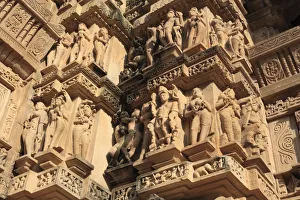 Sculptures, Lakshmana Hindu temple UNESCO World Heritage site, Khadjuraho, Madhya Pradesh Sculptures, Lakshmana Hindu temple UNESCO World Heritage site, Khadjuraho, Madhya Pradesh