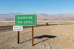 Sea level sign in Death Valley National park, California, USA Sea level sign in Death Valley National park, California, USA
