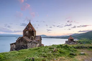 Sevanavank Church Print at Sunset on Lake Sevan
