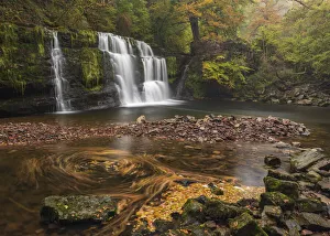 Sgwd y Pannwr waterfall on the Four Waterfalls Walk near Ystradfellte in Brecon Beacons Sgwd y Pannwr waterfall on the Four Waterfalls Walk near Ystradfellte in Brecon Beacons