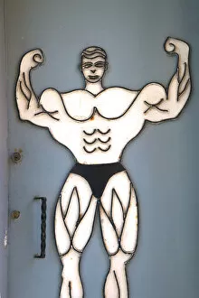 Rabat Collection: Signage for Gym, Rabat, Morocco, North Africa