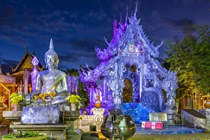Silver Temple at night, Chiang Mai, Northern Thailand, Thailand Silver Temple at night, Chiang Mai, Northern Thailand, Thailand