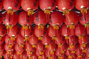 Singapore, Chinatown, Thian Hock Keng Temple, Chinese red lanterns Singapore, Chinatown, Thian Hock Keng Temple, Chinese red lanterns