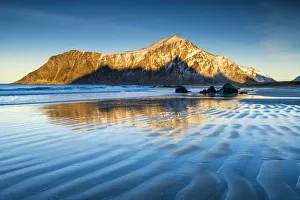 Skagsanden Beach Reflections, Lofoten Islands, Norway Skagsanden Beach Reflections, Lofoten Islands, Norway