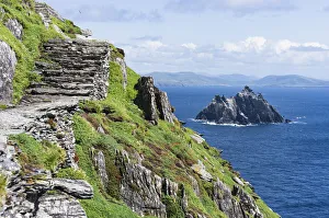 Skellig Michael Print: Cliffside Stairs in Irish Sun