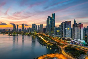 Skyline at dusk. Panama City, Panama, Central America Skyline at dusk. Panama City, Panama, Central America