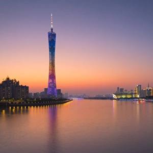 Skyline of Tianhe at sunset, Guangzhou, Guangdong, China Skyline of Tianhe at sunset, Guangzhou, Guangdong, China