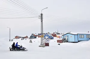 Snowmobiling, Qeqertarsuaq, Disko Island, Greenland Snowmobiling, Qeqertarsuaq, Disko Island, Greenland
