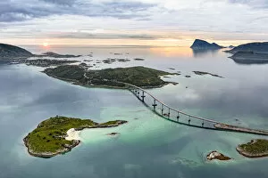 Norway Collection: Sommaroy island and bridge at sunset, Sommaroy, Troms county, Northern Norway