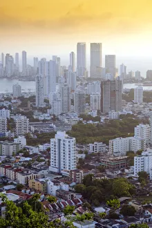 South America, Colombia, view of the skyline of Cartagena South America, Colombia, view of the skyline of Cartagena