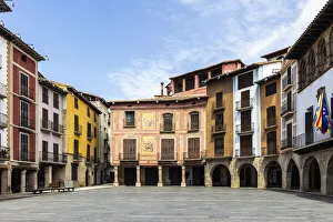 Spain, Aragon, Huesca, Graus, The main square Spain, Aragon, Huesca, Graus, The main square