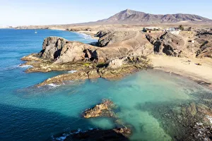 Spain, Canary islands, Lanzarote island. Wild Papayago beach around the Cape Spain, Canary islands, Lanzarote island. Wild Papayago beach around the Cape