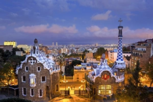 Spain, Catalonia, Barcelona, Park Guell, listed as World Heritage by UNESCO Spain, Catalonia, Barcelona, Park Guell, listed as World Heritage by UNESCO