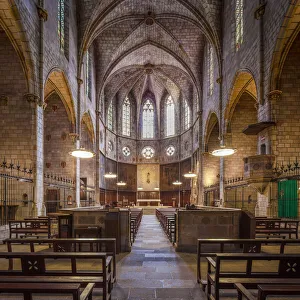 Spain, Catalonia, Barcelona, Pedralbes Monastery, The central nave of the Abbey Spain, Catalonia, Barcelona, Pedralbes Monastery, The central nave of the Abbey