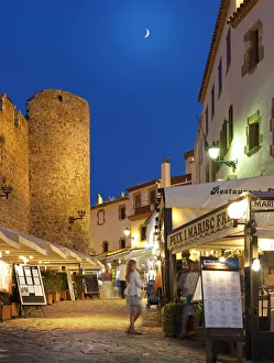 Spain, Catalonia, Costa Brava, Tossa de Mar at night Spain, Catalonia, Costa Brava, Tossa de Mar at night