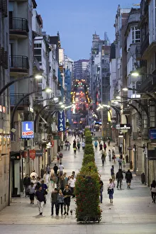 Spain, Galicia, Vigo, People walking in Rua do Principe Spain, Galicia, Vigo, People walking in Rua do Principe