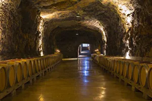 Spain, La Rioja, Haro. The wine caves at Bodegas Roda, a modern Rioja winery Spain, La Rioja, Haro. The wine caves at Bodegas Roda, a modern Rioja winery