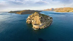 Spinalonga island Venetian fortress, Mirabello bay, Lasithi prefecture, Crete, Greece Spinalonga island Venetian fortress, Mirabello bay, Lasithi prefecture, Crete, Greece