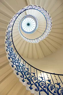 Related Images Collection: A spiral staircase in the Queens House, Greenwich, London, England
