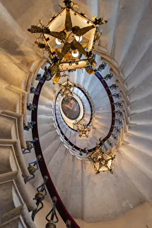 Friuli Venezia Giulia Landmarks Prints: Spiral stairs in Duino castle, Duino, province of Trieste, Friuli Venezia Giulia, Italy