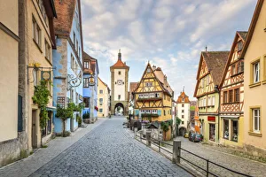 Spitalgasse street with Plonlein half-timbered building and Siebers Tower Spitalgasse street with Plonlein half-timbered building and Siebers Tower