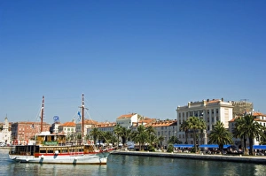 Split Waterfront Town Buildings and Harbour Sailing Ship Split Waterfront Town Buildings and Harbour Sailing Ship